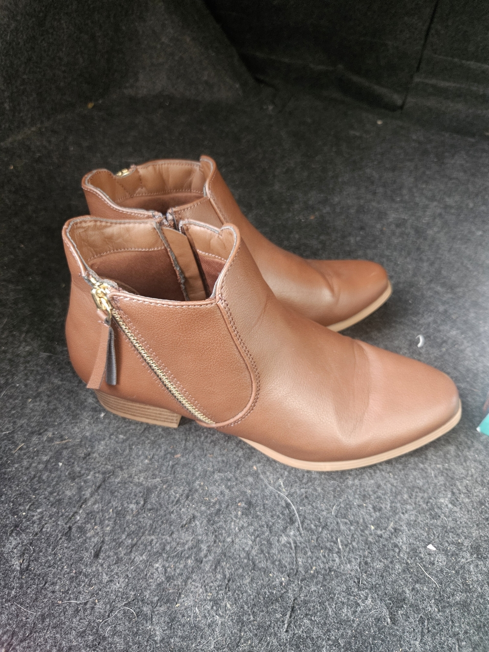 croft & barrow Brown Side-Zip Ankle Booties